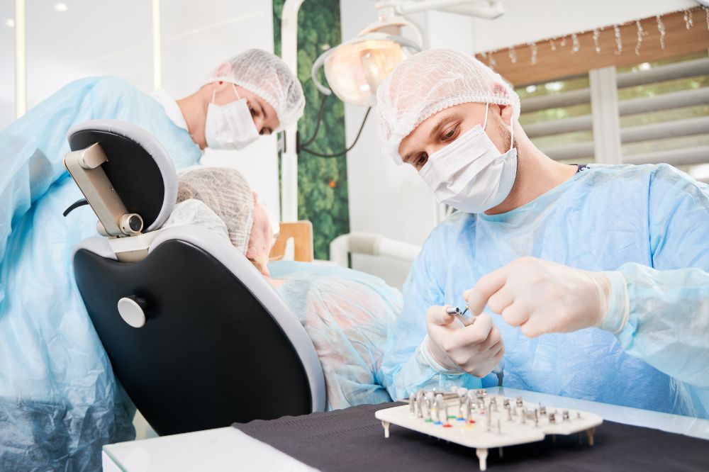 two dentists are doing curodont treatment